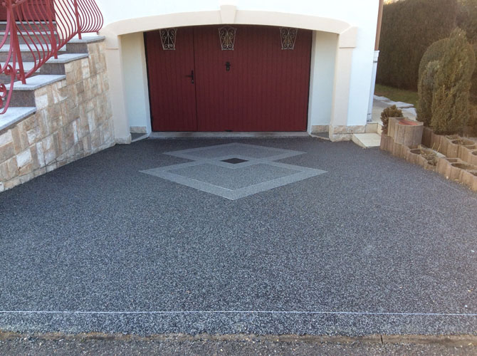 Revêtement pour allée de garage - tapis marbre - Home Résine