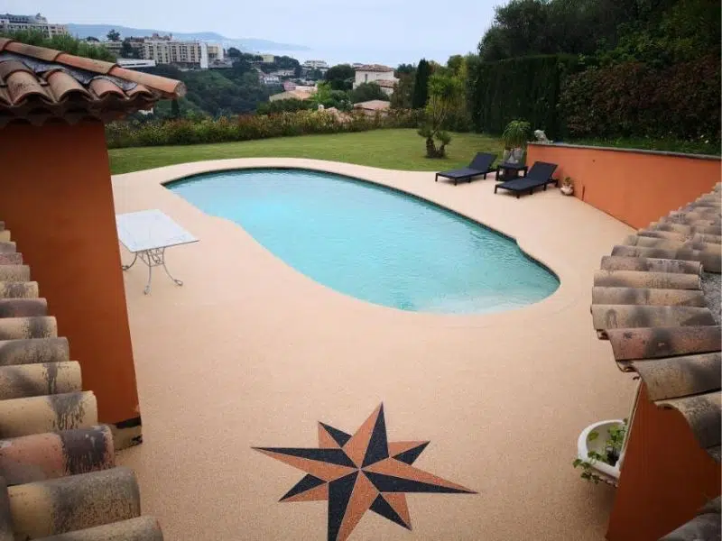 résistance plage de piscine moquette de pierre