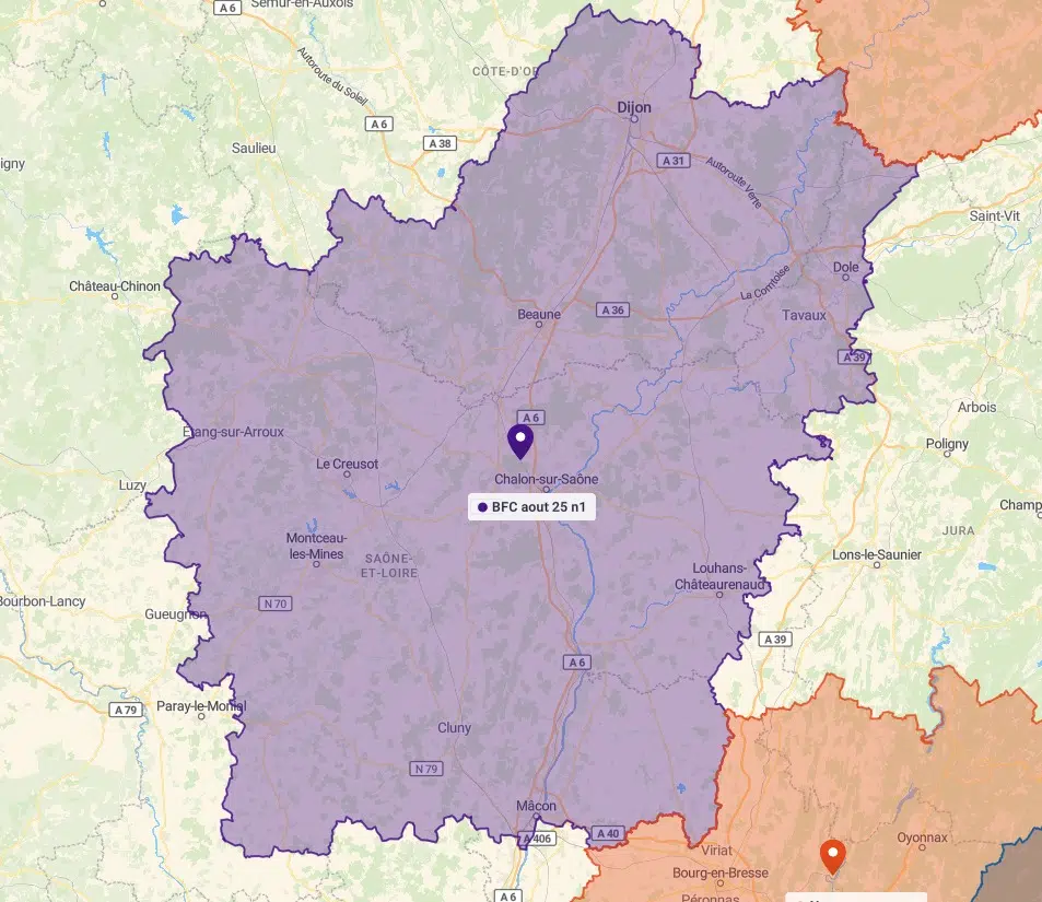 carte Zone Bourgogne Carte Zone Bourgogne